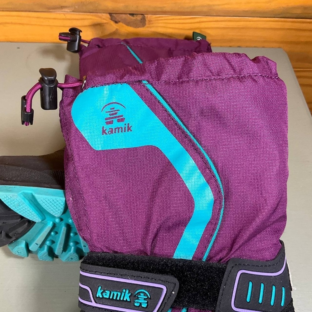 Kamik Youth Snowcoast 3 Snow Boots Purple & Teal Winter Easy‎ On/Off Size 13 - Picture 16 of 16